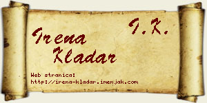 Irena Kladar vizit kartica